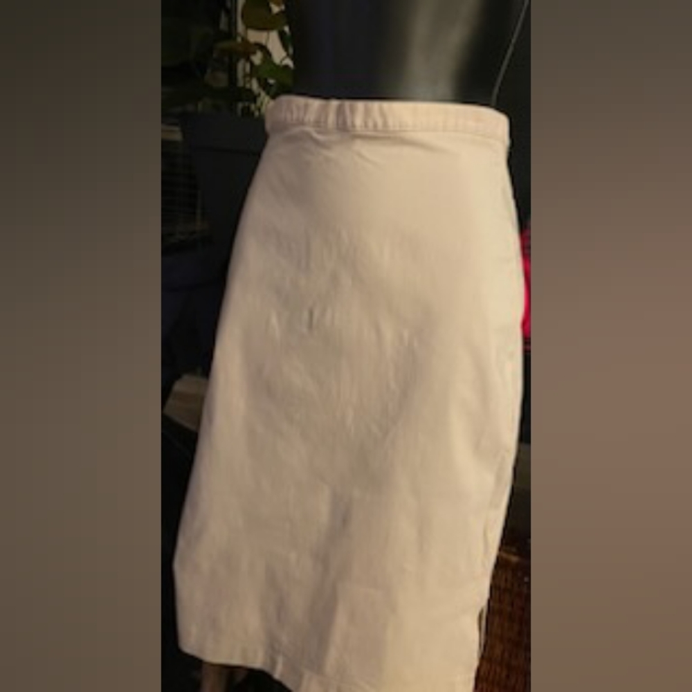 Cream Pencil Midi Skirt